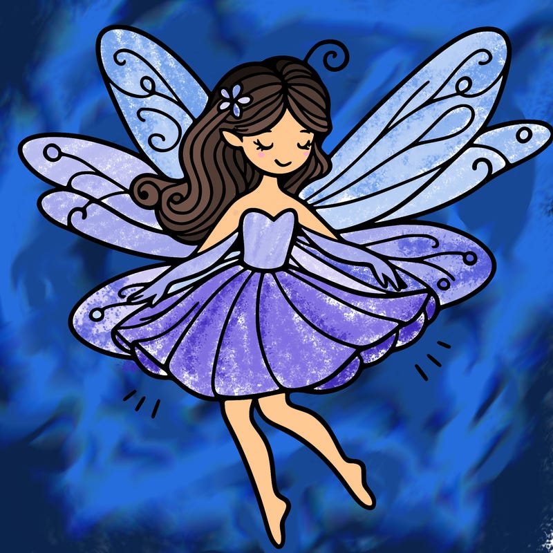 create a fairy with wings flying
