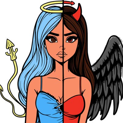 devil vs angel realistic girl