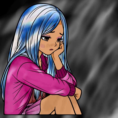 a realistic girl with depression