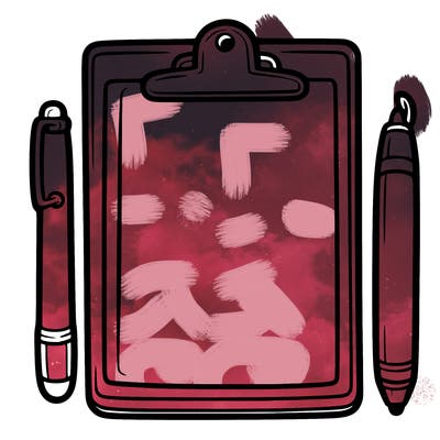 blank clip board with pen