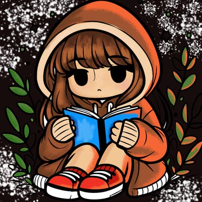 girl in oversized hoodie reading a book