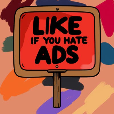 a sign that says like if you hate ads