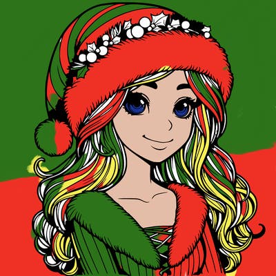 realistic christmas  girl