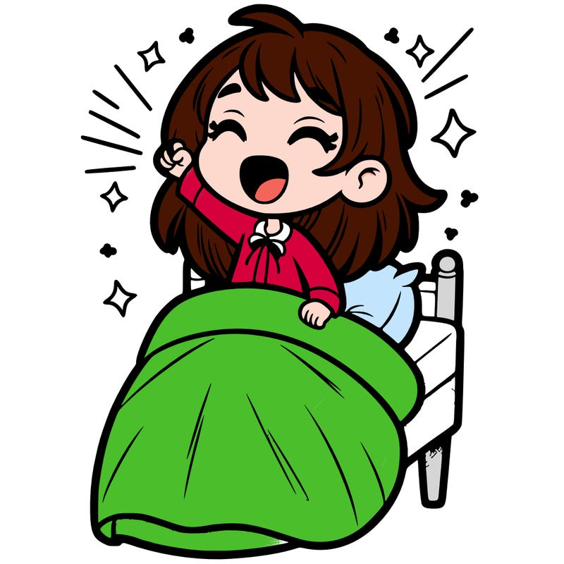 a girl waking up