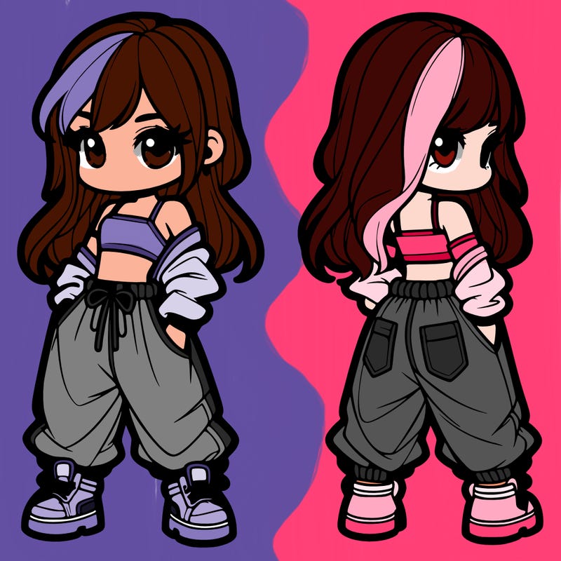 girl in crop top and baggy pants