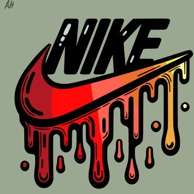 dripping nike logo