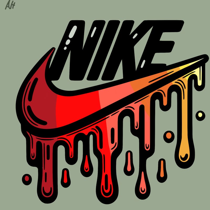 dripping nike logo