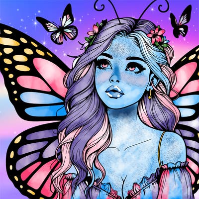 butterfly fairy realistic girl