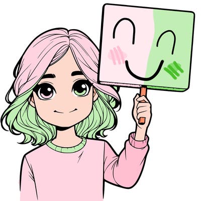 realistic girl holding up a sign