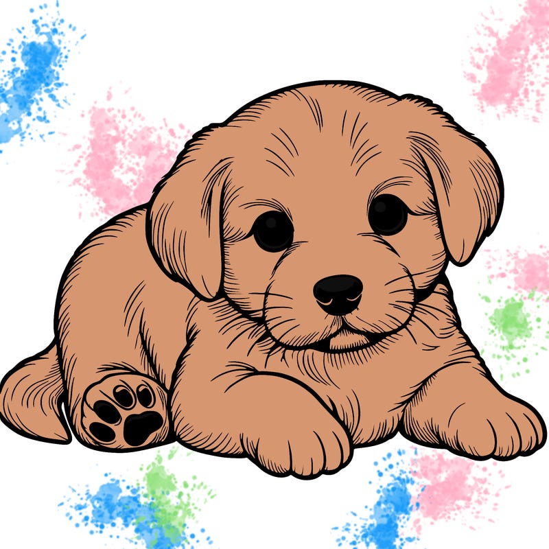 a cute realistic puppy