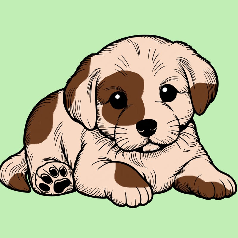 a cute realistic puppy