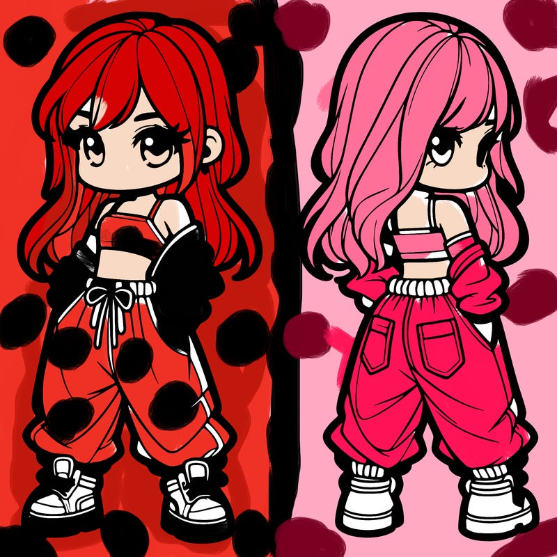 girl in crop top and baggy pants