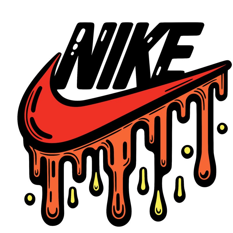 dripping nike logo
