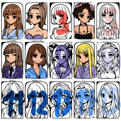 girls that look diffrent anime