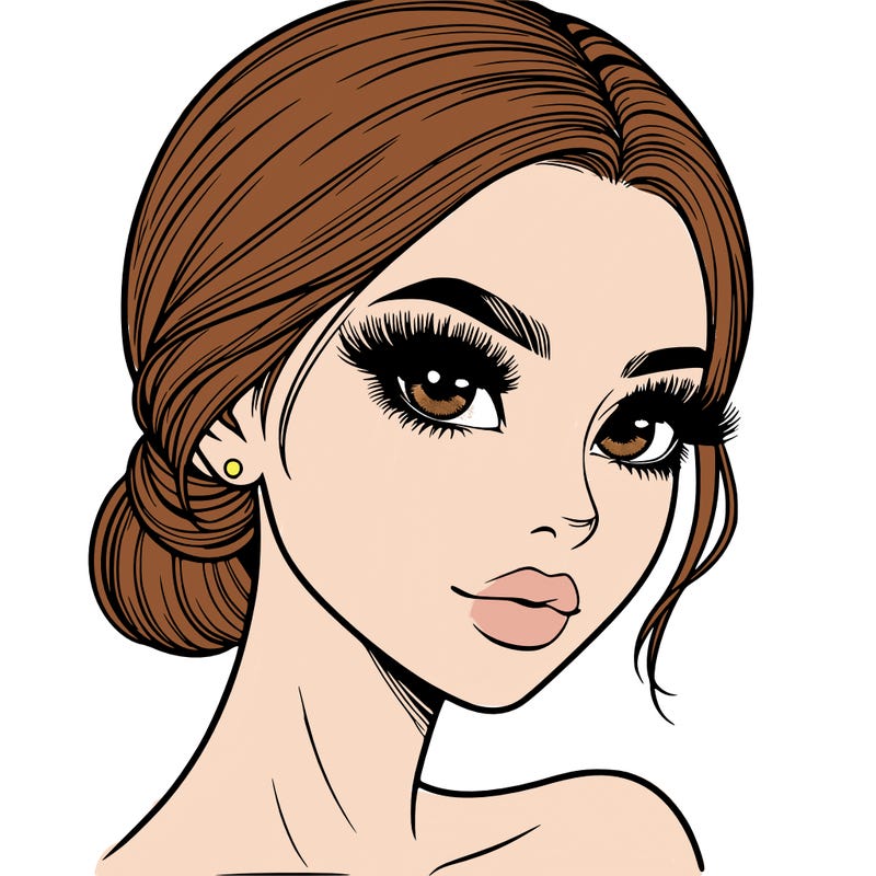 realistic girl with lashes