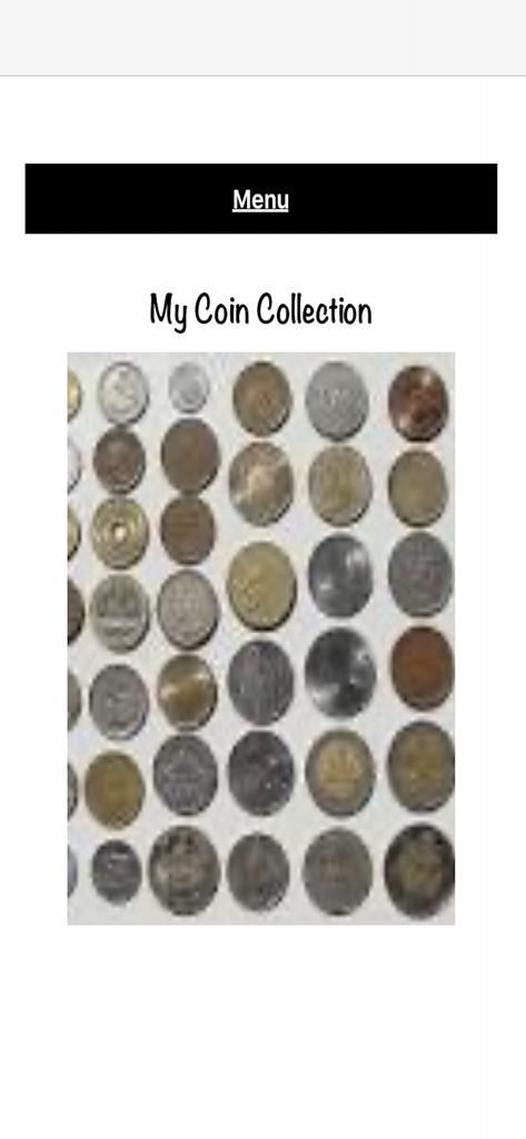 My Valuable Coin Collection - Inventory screen of My Coin Collection app displaying various coins in a grid layout