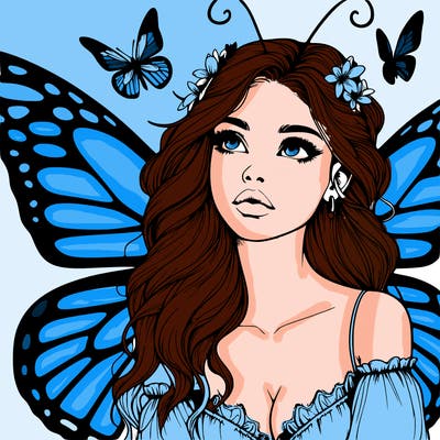butterfly fairy realistic girl