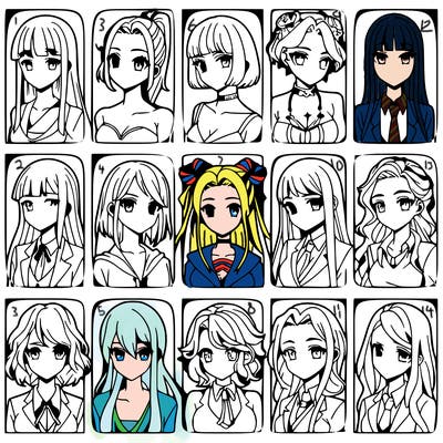 girls that look diffrent anime