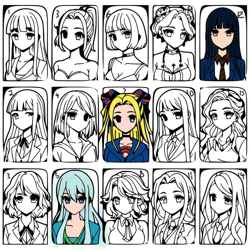 girls that look diffrent anime