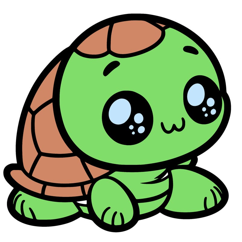 cute little animated turtle