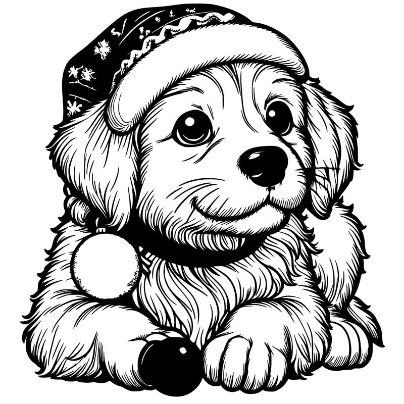 realistic christmas dog