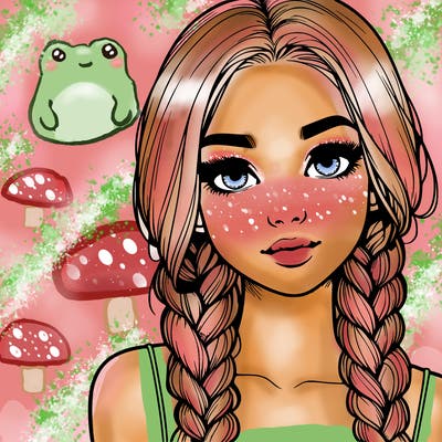 realistic girl with braids