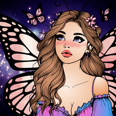 butterfly fairy realistic girl