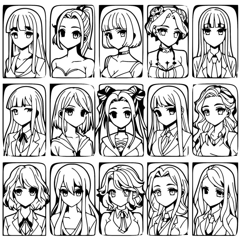 girls that look diffrent anime