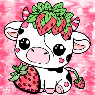 cute strawberry cow