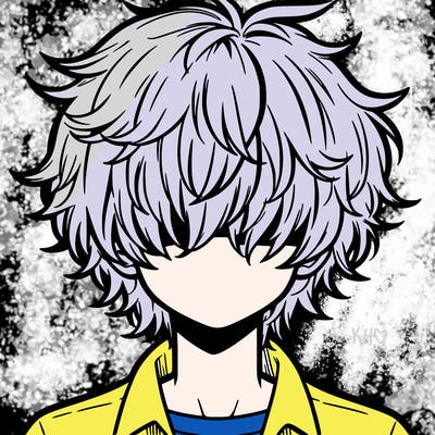 manga boy fluffy hair covering his eyes