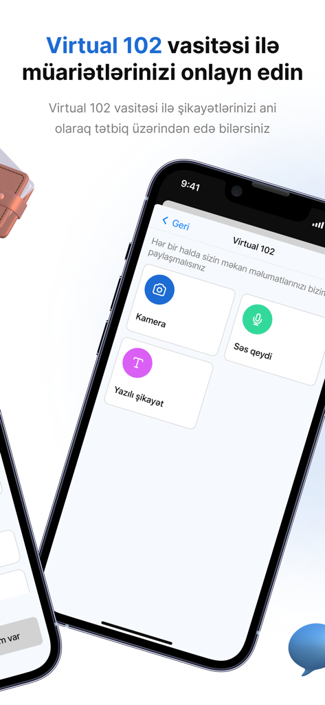 Interface de l'application mobile E-polis affichant la fonction Virtuelle 102 pour soumettre des plaintes et des rapports en ligne
