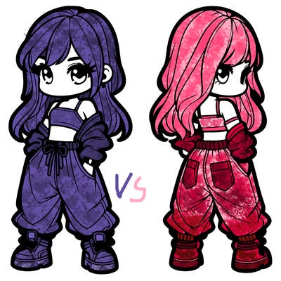 girl in crop top and baggy pants