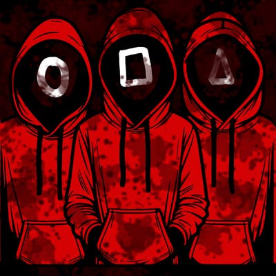 3 faceless people in  hoodies