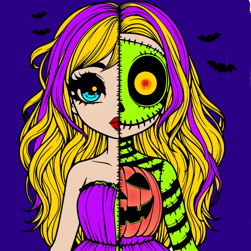 realistic girl halloween split