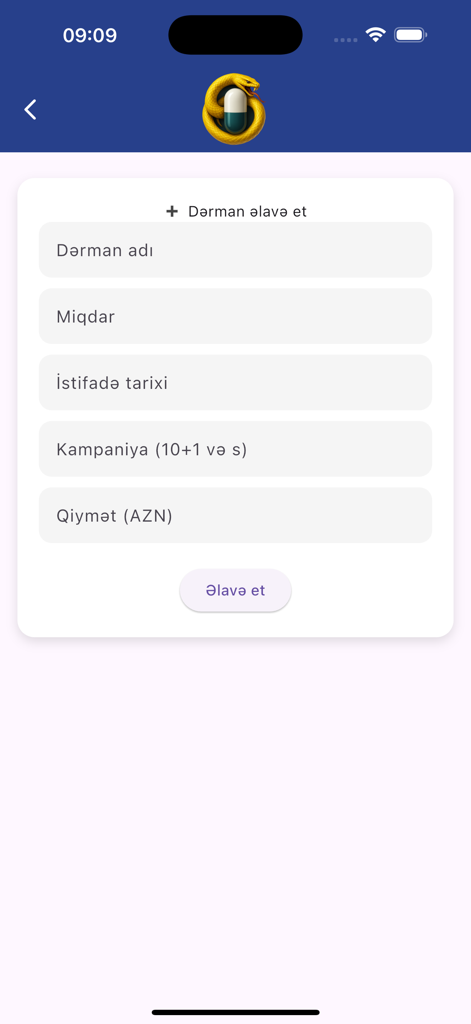 AptekPaylaş - Interface for adding new medicine to the inventory in the AptekPaylas app