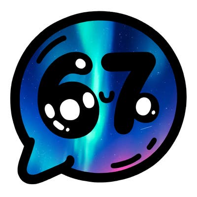 bubble that says 67