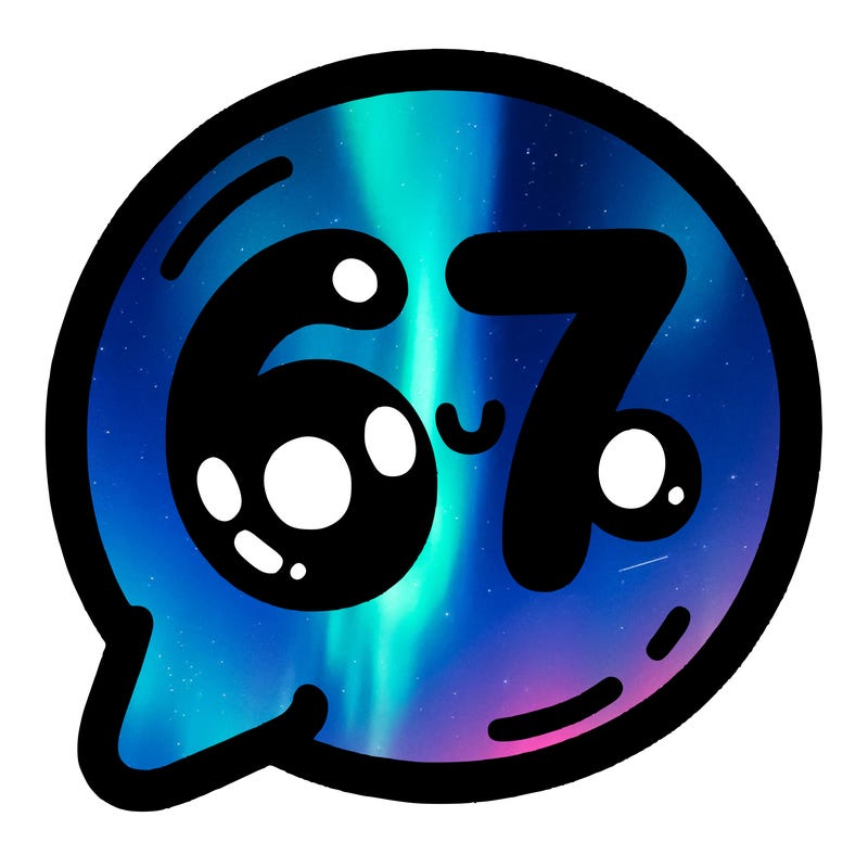 bubble that says 67