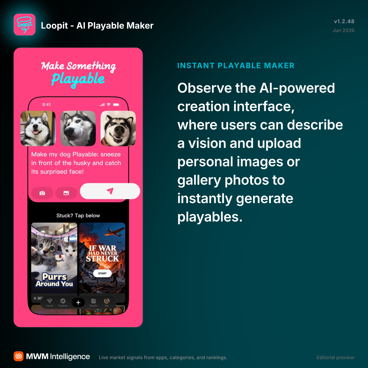 Loopit - AI Playable Maker - Entertainment App | MWM