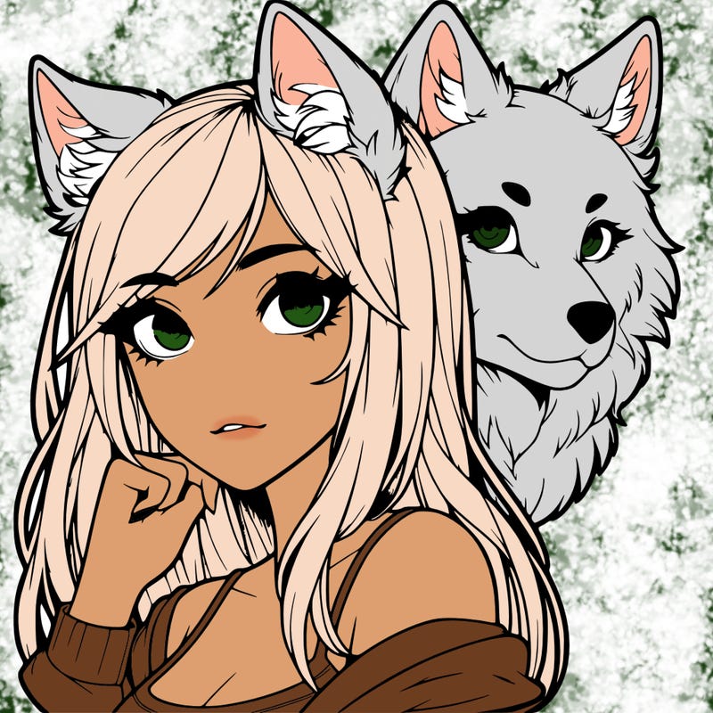 realistic girl with wolf ears
