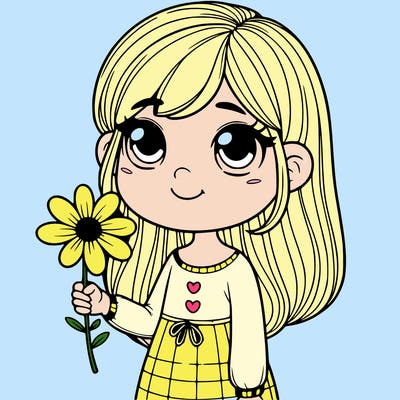 girl holding flower