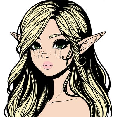 elf girl realistic dark fantasy