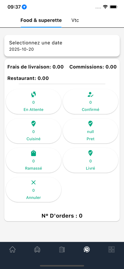 Interfaz de la aplicación móvil PRDelivery que muestra el seguimiento del estado de los pedidos de entrega en tiempo real y estadísticas diarias.