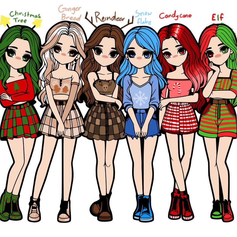 a group of girls realistic