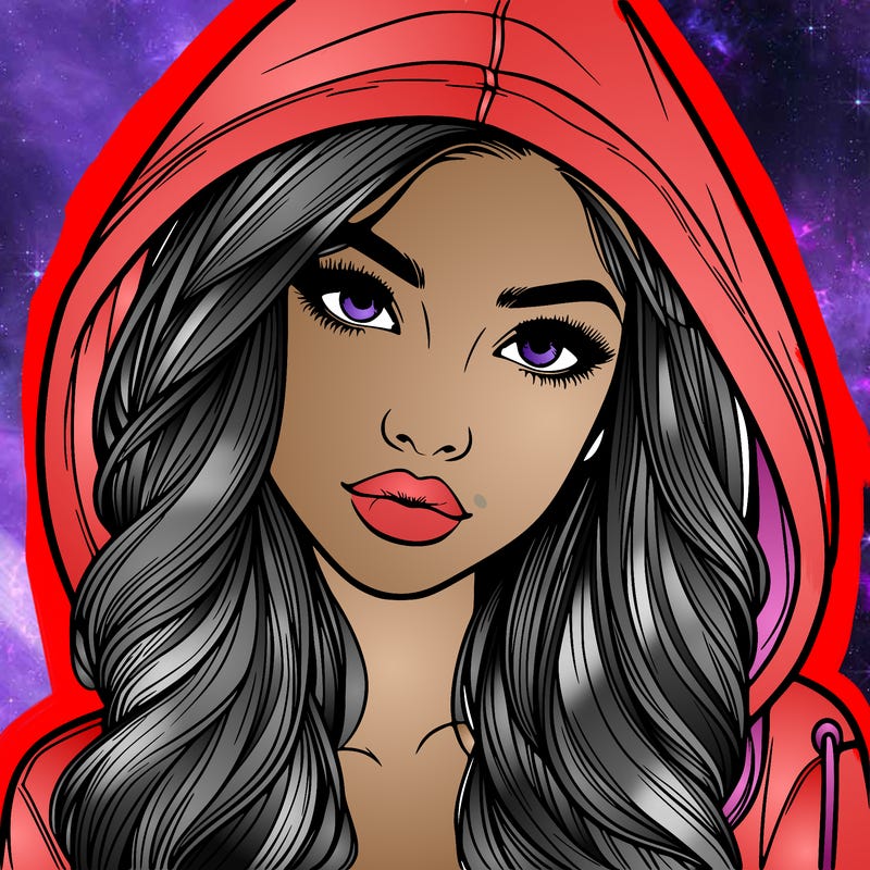 realistic beautiful girl with a hood on