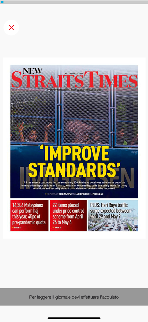 New Straits Times ePaper - Digital replica of the New Straits Times newspaper front page with current news headlines.