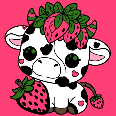 cute strawberry cow