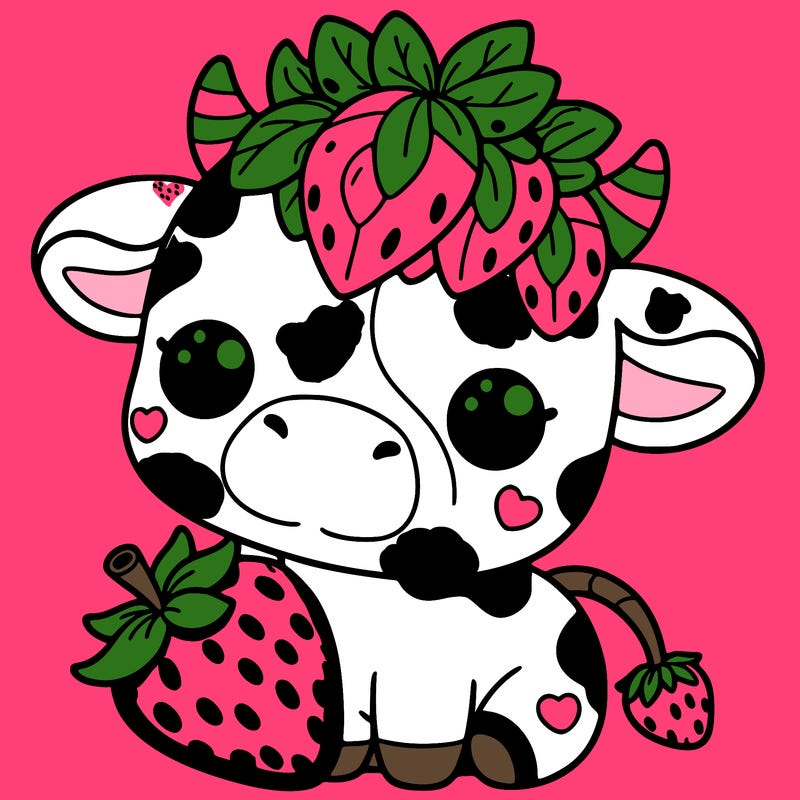 cute strawberry cow