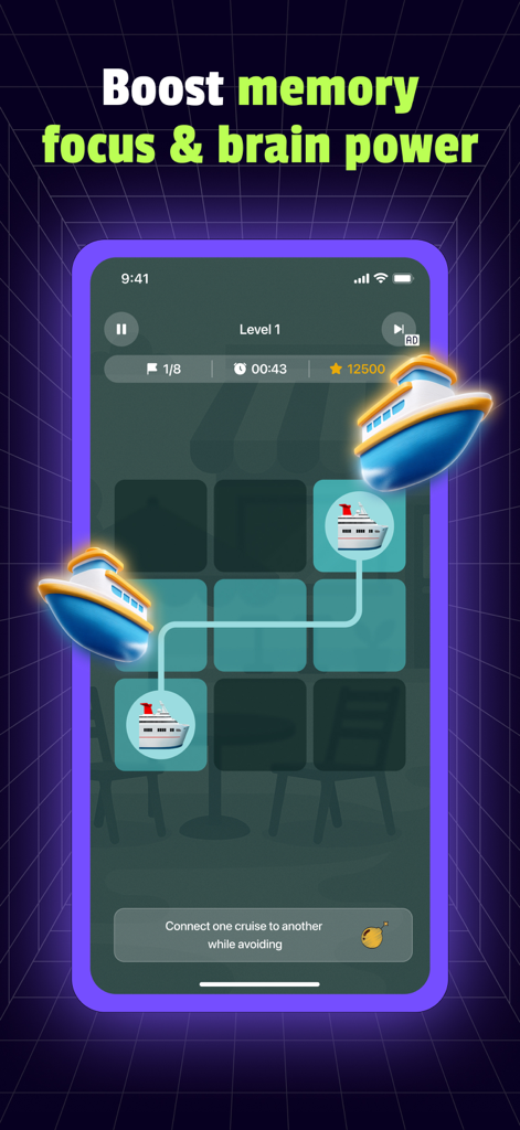IQ Booster: Brain Games & Test - Brain training game in the IQ Booster app to improve memory and focus