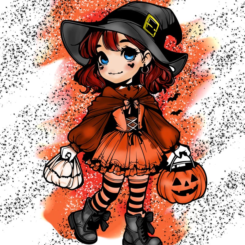 realistic girl with a halloween costume