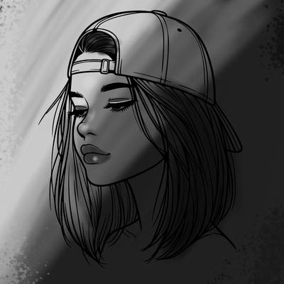 realistic  girl with a backwards hat